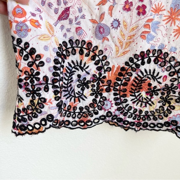 Anthropologie Samsa Embroidered Floral SunDress Beachy Boho Antik Batik Size M - Picture 7 of 10